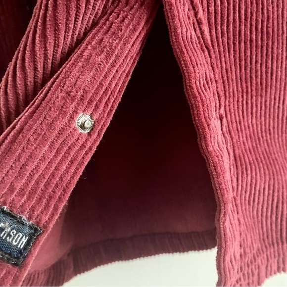 𝅺BENSON Asheville Snap Button Corduroy Cotton Shirt Jacket Plum Red Down Casual - Picture 6 of 15